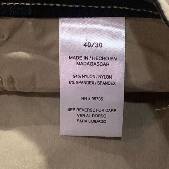 Denali Mens Size 40x30 Zip‎ Fly Stretch Pants Khaki Straight Leg Pockets Nylon - Picture 4 of 8